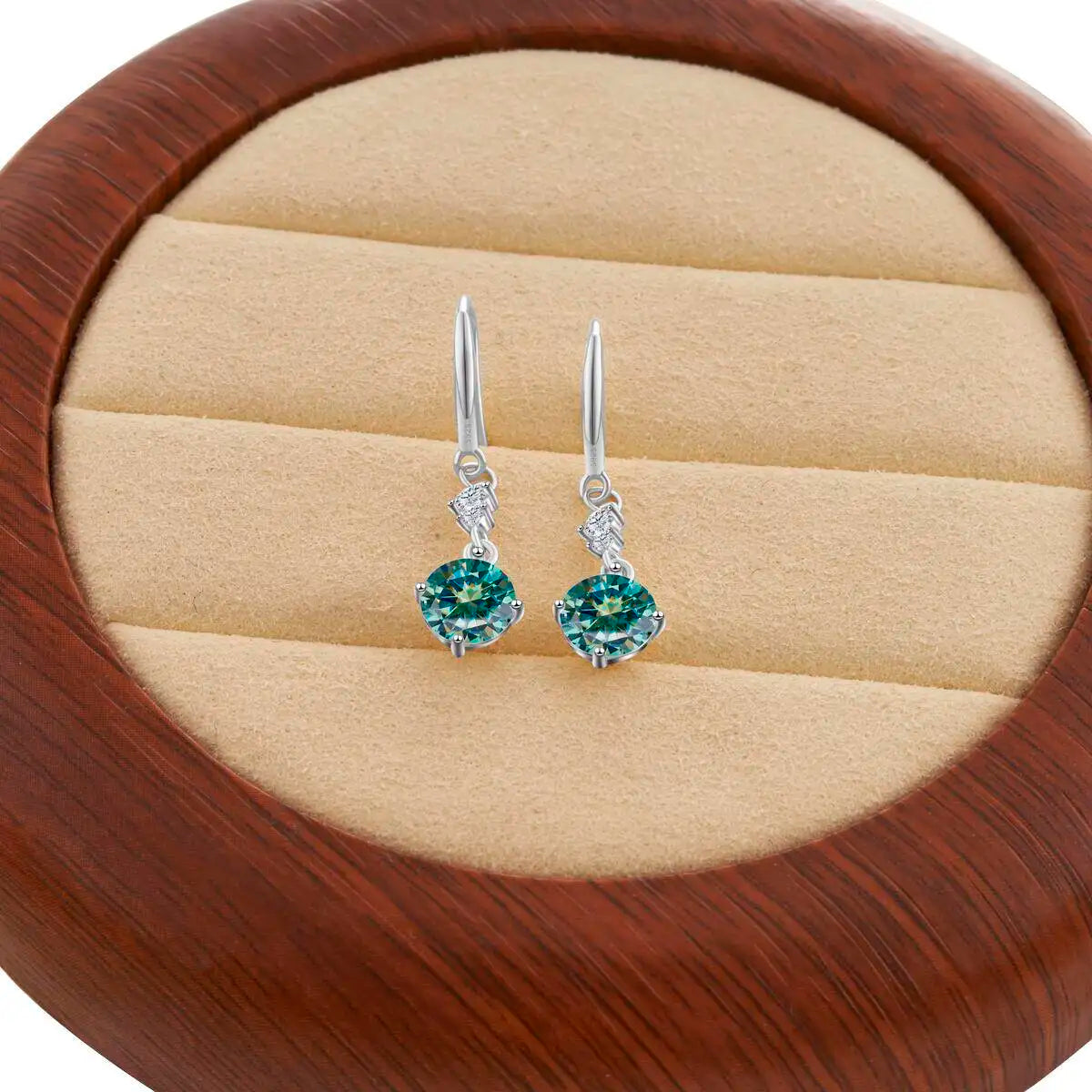 Moissanite Earrings 925 Sterling Silver White Gold Plated Hypoallergenic Studs