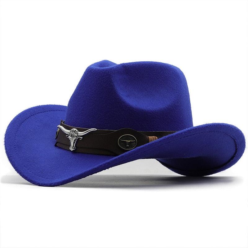 Klassischer schlichter Western-Cowboyhut aus Wolle für Damen und Herren, Unisex-Cowboyhut für Damen und Herren, Gentleman-Hut mit breiter Krempe, Vater-Cowgirl-Hüte, Cowgirl-Hüte mit breitem Gürtel