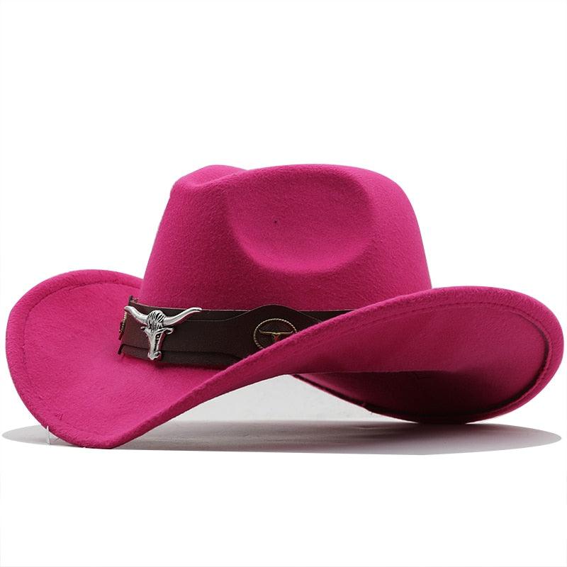 Klassischer schlichter Western-Cowboyhut aus Wolle für Damen und Herren, Unisex-Cowboyhut für Damen und Herren, Gentleman-Hut mit breiter Krempe, Vater-Cowgirl-Hüte, Cowgirl-Hüte mit breitem Gürtel