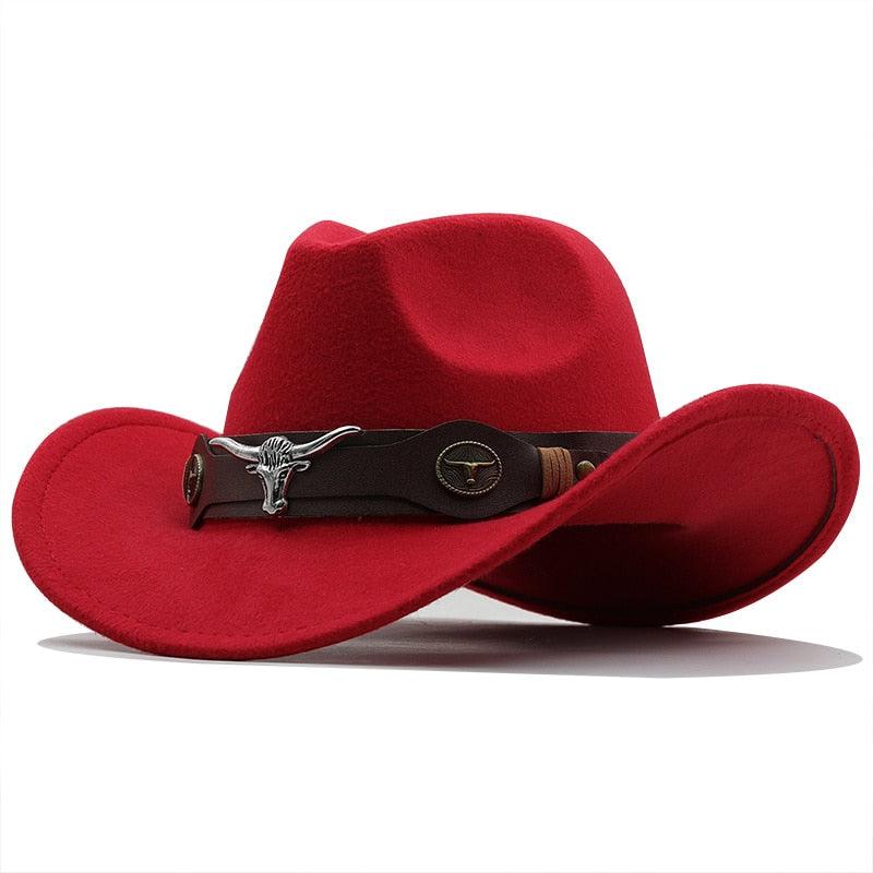 Klassischer schlichter Western-Cowboyhut aus Wolle für Damen und Herren, Unisex-Cowboyhut für Damen und Herren, Gentleman-Hut mit breiter Krempe, Vater-Cowgirl-Hüte, Cowgirl-Hüte mit breitem Gürtel