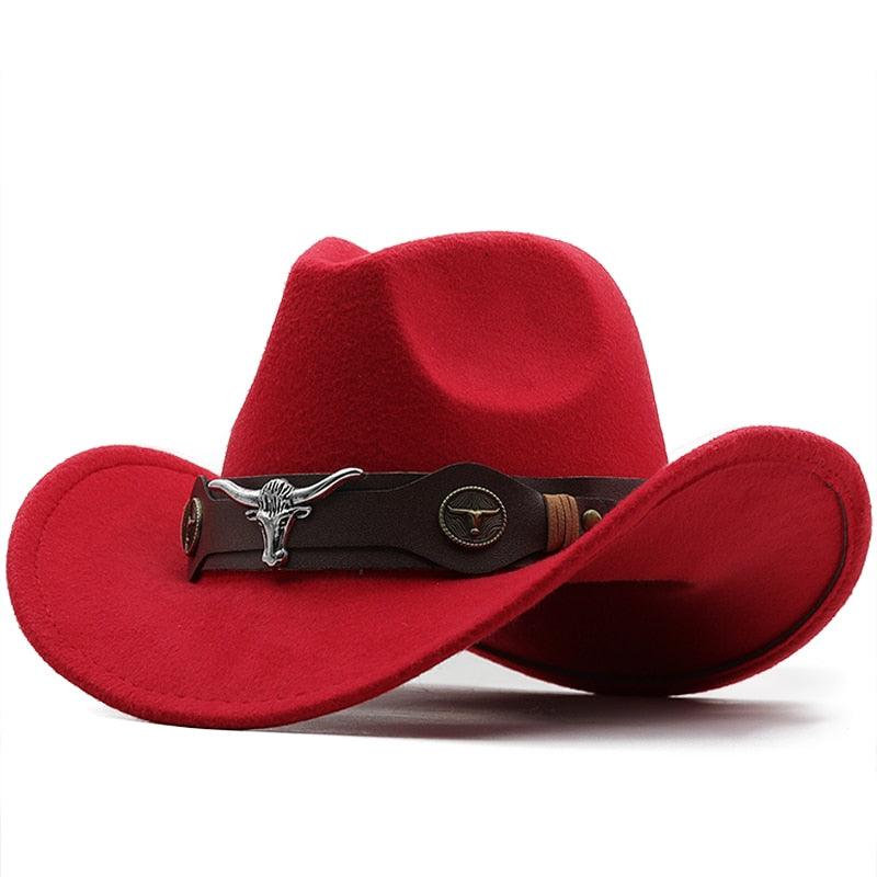 Klassischer schlichter Western-Cowboyhut aus Wolle für Damen und Herren, Unisex-Cowboyhut für Damen und Herren, Gentleman-Hut mit breiter Krempe, Vater-Cowgirl-Hüte, Cowgirl-Hüte mit breitem Gürtel