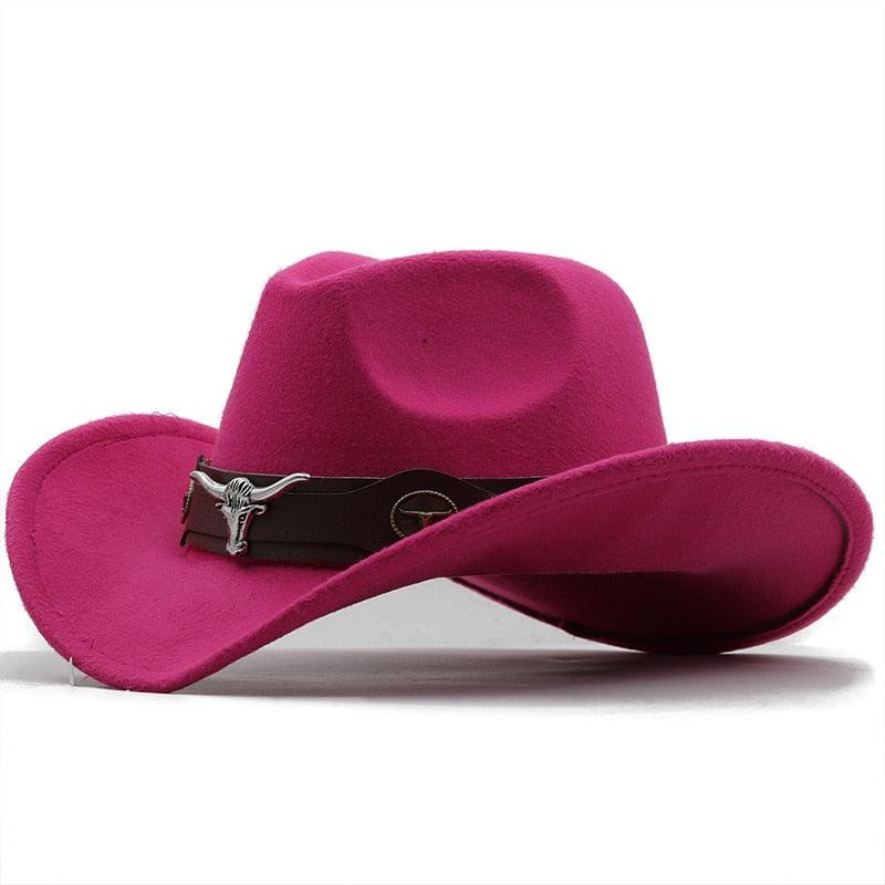 Klassischer schlichter Western-Cowboyhut aus Wolle für Damen und Herren, Unisex-Cowboyhut für Damen und Herren, Gentleman-Hut mit breiter Krempe, Vater-Cowgirl-Hüte, Cowgirl-Hüte mit breitem Gürtel