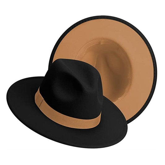 Chapeaux Fedora Classiques pour Femmes Couleurs Vives Chapeau d'été à Large Bord Chapeau Fedora à Large Bord Hommes Femmes Deux Couleurs Chapeaux Fedora Cowboy Confortables