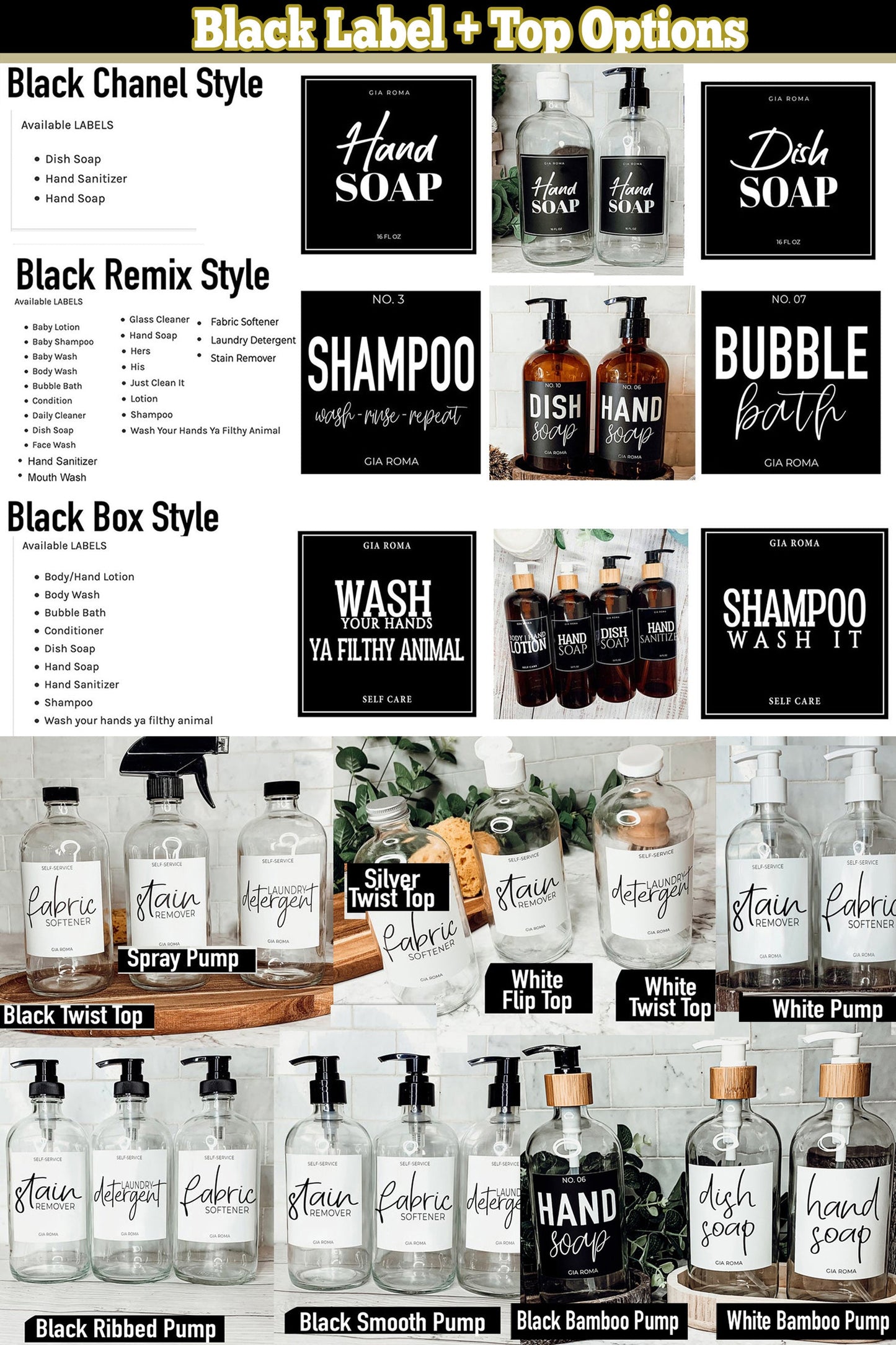 16oz Glas Boston Rundflasche Klar mit weißem Etikett – Mehrfachpackung