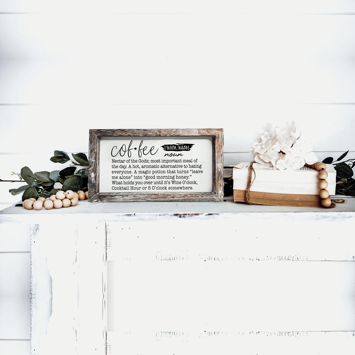 Coffee Definition Wooden Sign For Coffee Bar Decor Rustic Kitchen Wall Art Scientific Humor