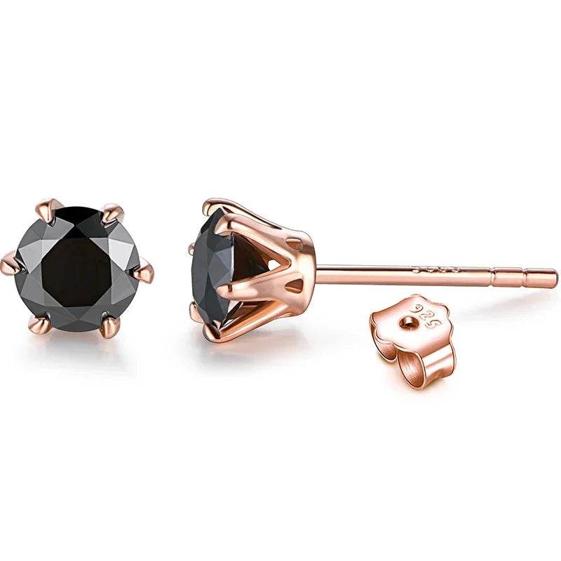Colored Moissanite 1ct Round Cut Stud Earrings DVVS1 Lab Created 18K Gold