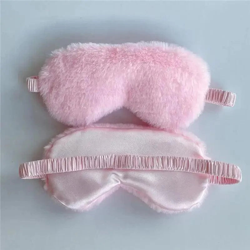 Comfortable Soft Plush Sleep Eye Mask Sleeping Masks Night Eyeshade Women Traveling Eye Patch Cute Design Cozy Fluffy Eye Mask
