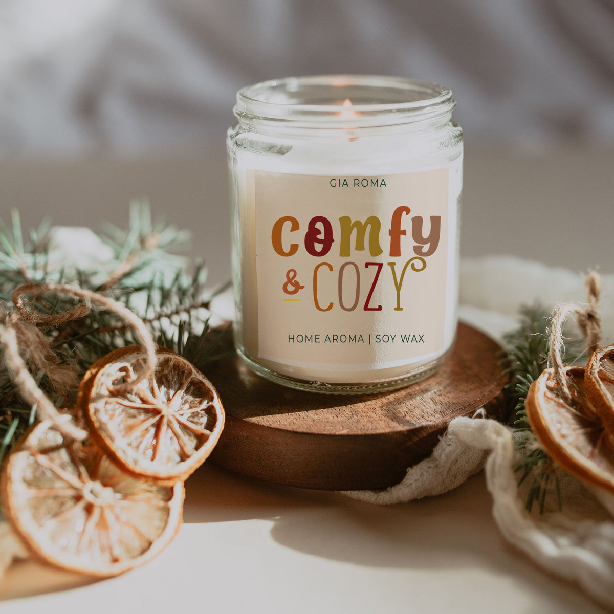 Pumpkin Spice Soy Candle 9oz Jar, Vanilla Whipped Cream Cinnamon