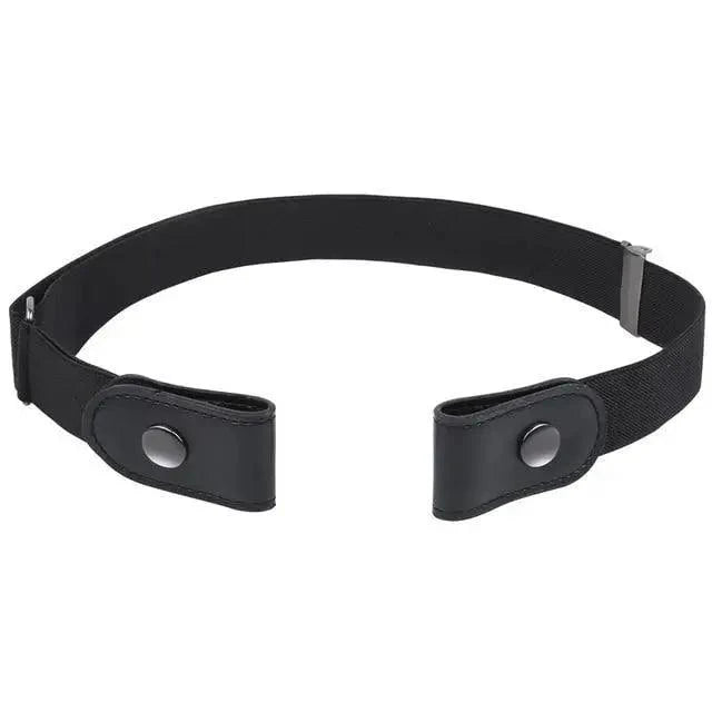 Cool Buckle-Free Stretch Elastic Waist Belt Unisex Style No Buckle Fashion Waistbands For Men And Women Simple Black Stretch Belt Invisible Elastic Belt For Jeans Pants Dresses