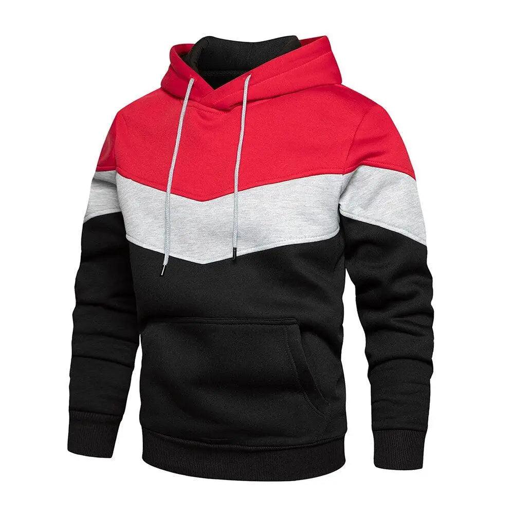 Cool Herren Patchwork Kapuzenpullover Hoodies Sportbekleidung Lässiger Lockerer Fleece Warmer Streetwear Moderne Herrenmode Herbst Winter Oberbekleidung Langarm Plissiert Bequemer Rundhals Herren Sweatshirts Workout Sport Lässiger Hoodie