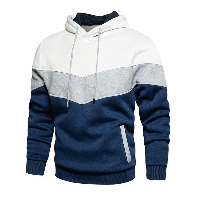 Cool Herren Patchwork Kapuzenpullover Hoodies Sportbekleidung Lässiger Lockerer Fleece Warmer Streetwear Moderne Herrenmode Herbst Winter Oberbekleidung Langarm Plissiert Bequemer Rundhals Herren Sweatshirts Workout Sport Lässiger Hoodie