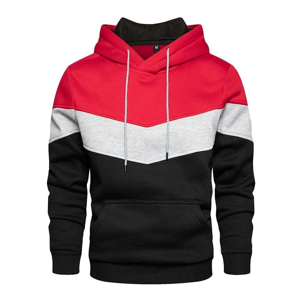 Cool Herren Patchwork Kapuzenpullover Hoodies Sportbekleidung Lässiger Lockerer Fleece Warmer Streetwear Moderne Herrenmode Herbst Winter Oberbekleidung Langarm Plissiert Bequemer Rundhals Herren Sweatshirts Workout Sport Lässiger Hoodie