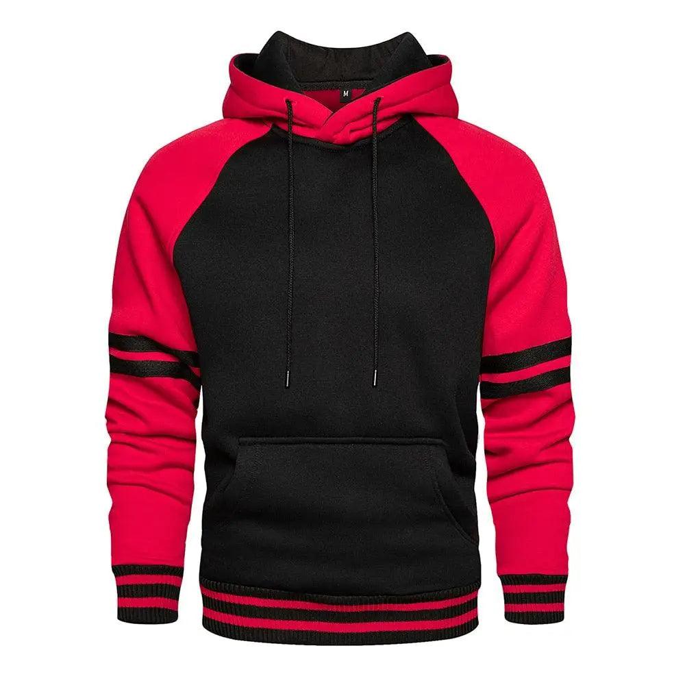 Cool Herren Patchwork Kapuzenpullover Hoodies Sportbekleidung Lässiger Lockerer Fleece Warmer Streetwear Moderne Herrenmode Herbst Winter Oberbekleidung Langarm Plissiert Bequemer Rundhals Herren Sweatshirts Workout Sport Lässiger Hoodie