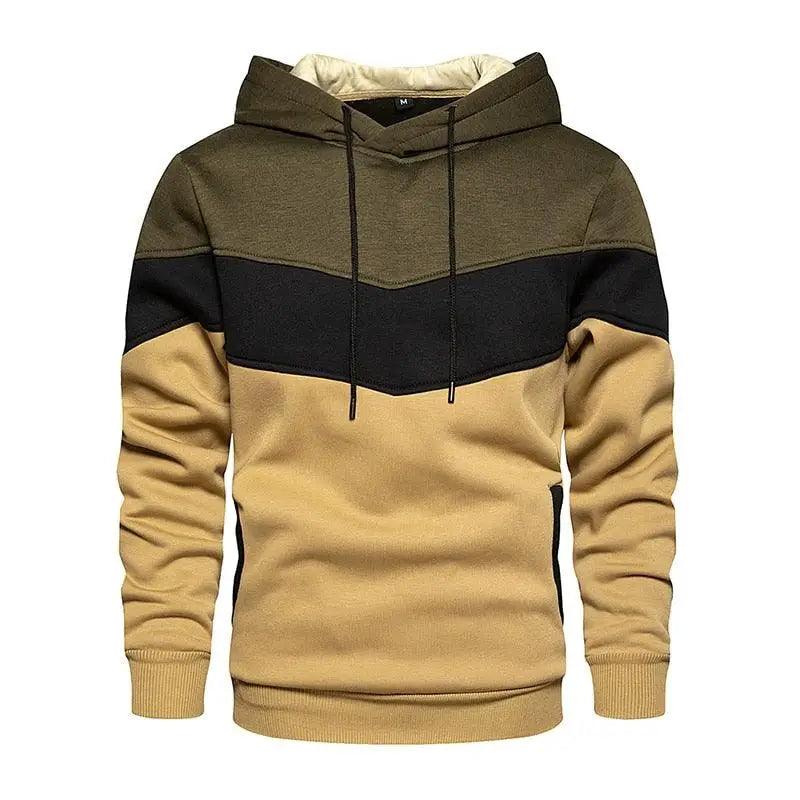 Cool Herren Patchwork Kapuzenpullover Hoodies Sportbekleidung Lässiger Lockerer Fleece Warmer Streetwear Moderne Herrenmode Herbst Winter Oberbekleidung Langarm Plissiert Bequemer Rundhals Herren Sweatshirts Workout Sport Lässiger Hoodie