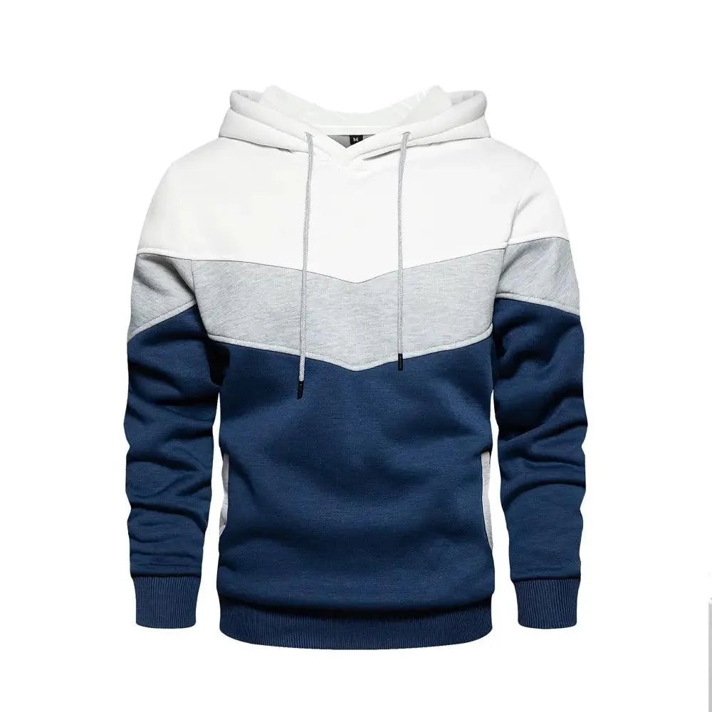Cool Herren Patchwork Kapuzenpullover Hoodies Sportbekleidung Lässiger Lockerer Fleece Warmer Streetwear Moderne Herrenmode Herbst Winter Oberbekleidung Langarm Plissiert Bequemer Rundhals Herren Sweatshirts Workout Sport Lässiger Hoodie