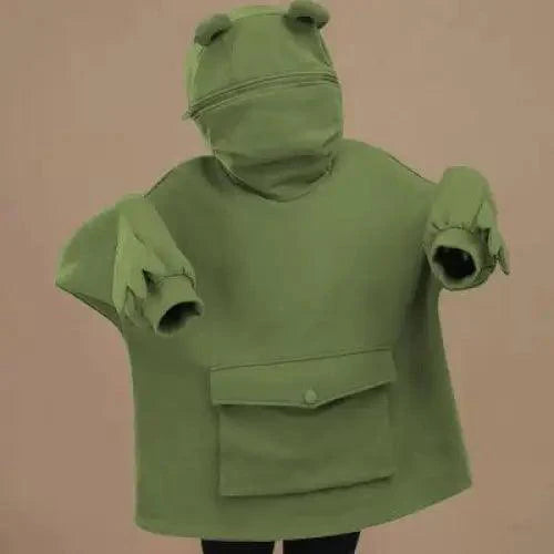 Cool Women Hoodie Perfect Sleeping Frog Pullover Winter Sense Hooded Modern Casual Sweatshirts Cute Funny Style Comfortable Frog Pullover Hoodie For Women