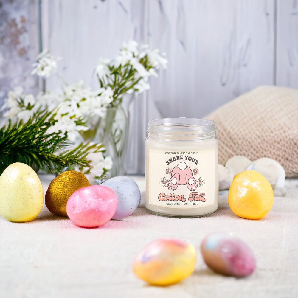Bougie Coton Fleuri - Bougie de soja parfumée Lavande fraîche et Coton, Spa à domicile