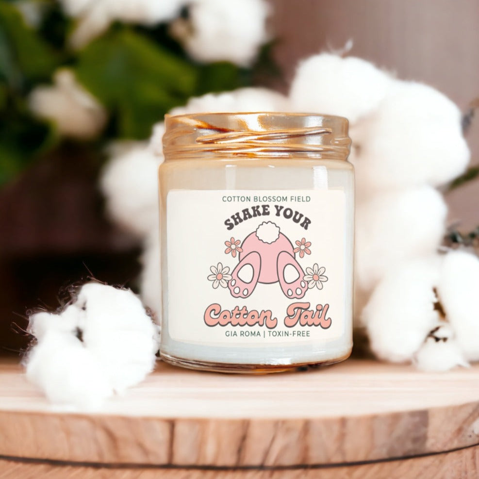 Bougie Coton Fleuri - Bougie de soja parfumée Lavande fraîche et Coton, Spa à domicile