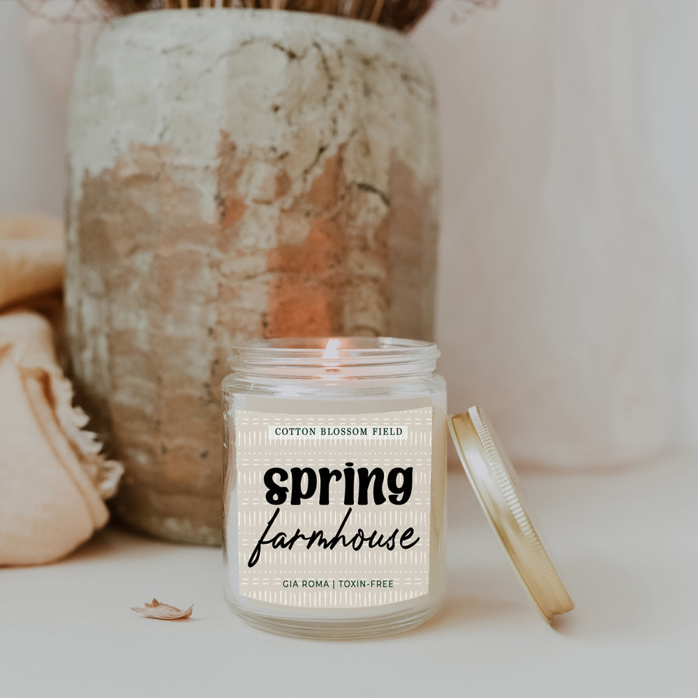 Cotton Blossom Soy Candle Fresh Lavender Cotton Spa Scent For Home