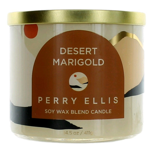Perry Ellis 14.5 oz Sojawachs-Mischung 3-Docht-Kerze - Desert Marigold