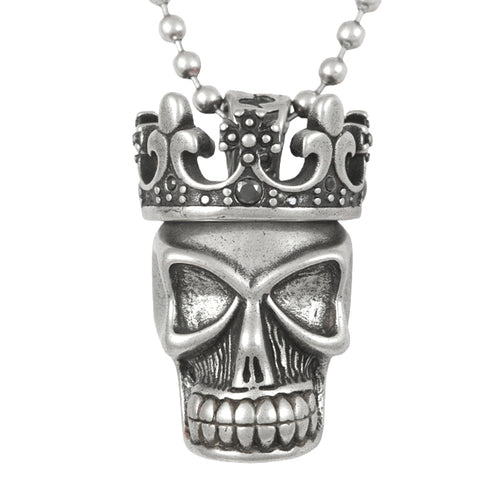 Krone Totenkopf Anhänger Zweiteilige Halskette Gothic Silber
