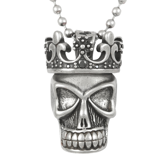 Krone Totenkopf Anhänger Zweiteilige Halskette Gothic Silber