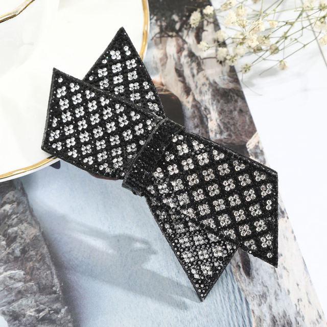 Crystal Big Bow Barrettes Hair Clips For Women Ponytail Holder Girls Hair Accessories Rhinestone Hairpins Fashion Hairgrips Band Accessories For Party