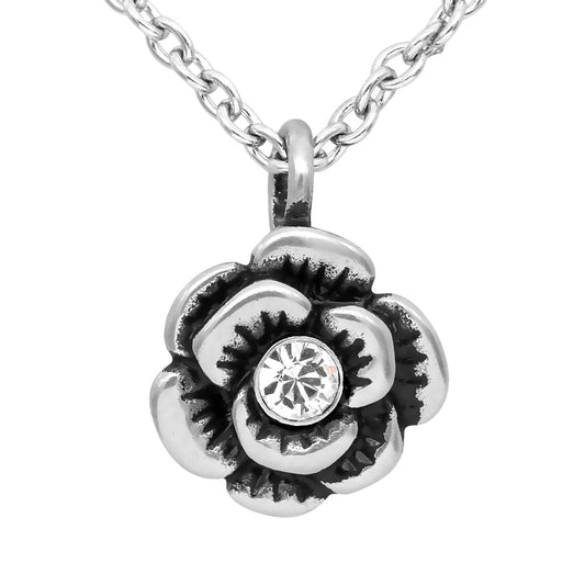 Collier petite fleur Crystal Bloom Argent Cristal