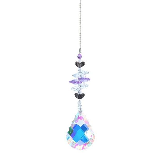 Crystal Wind Star Moon Pendant Handmade Sun Catcher Light Catcher Newly Designed Prism Crystal Colorful Light Prism Chandelier Glass Crystal Pendant Pearl Yarn Gift Handmade Garden Window Wedding Curtain Chandelier
