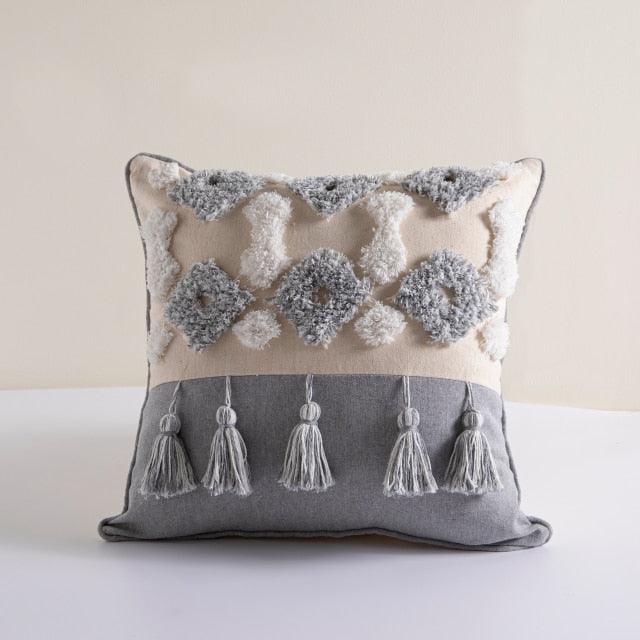 Cushion Cover Cotton Linen Pillowcase Tufted Beige Decorative Fashionable Cotton Hand-Woven Throw Pillow Covers Tufted  Pillow Covers  Bedroom Throw Pillow Cushion For Bed Home