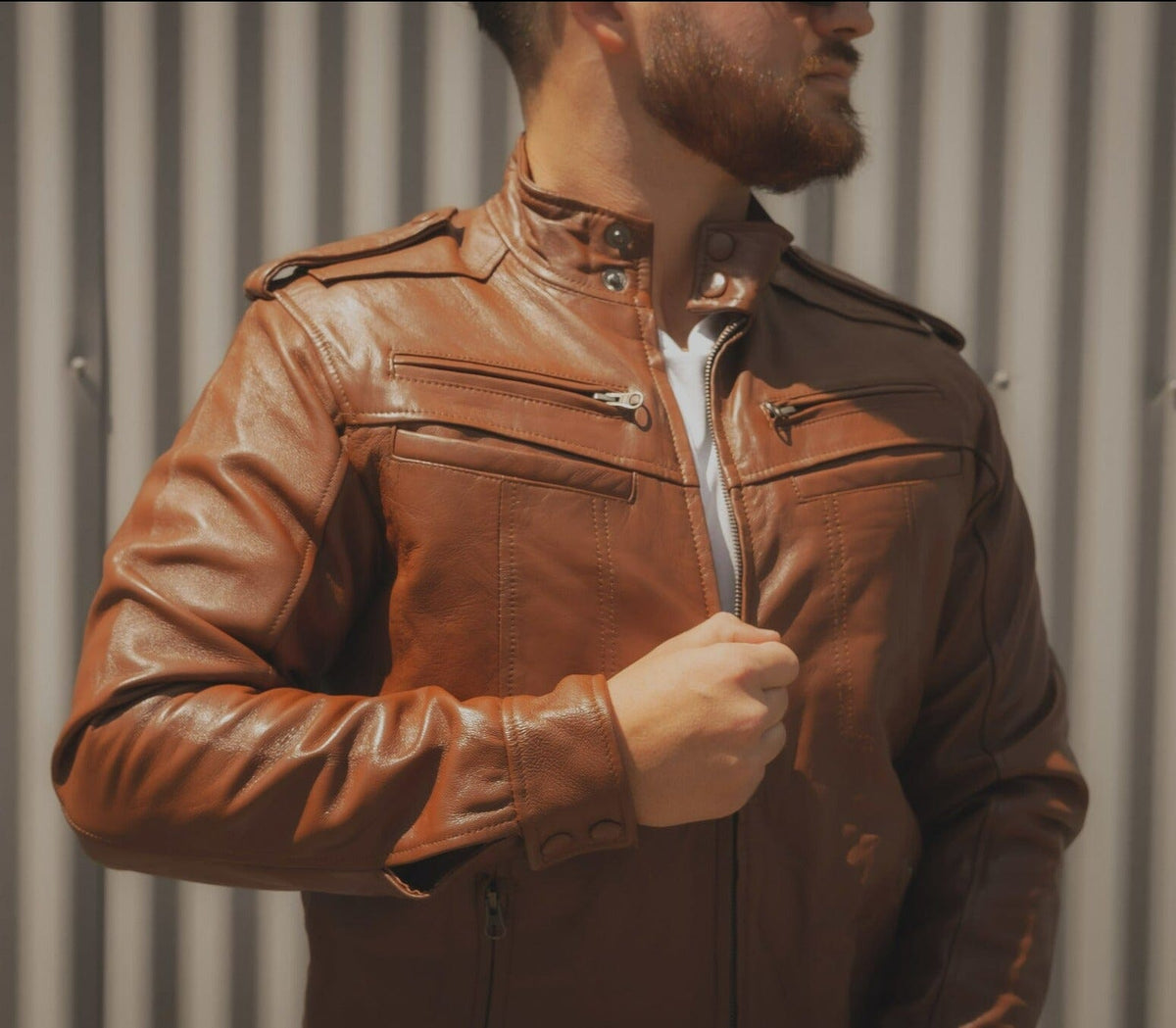 Le blouson en cuir marron Wilkinson