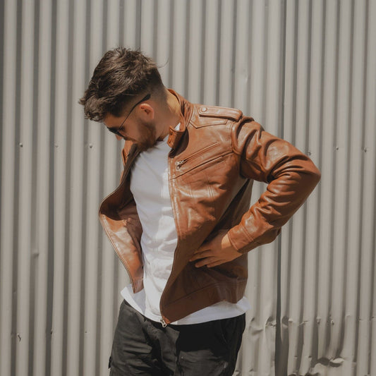 Le blouson en cuir marron Wilkinson