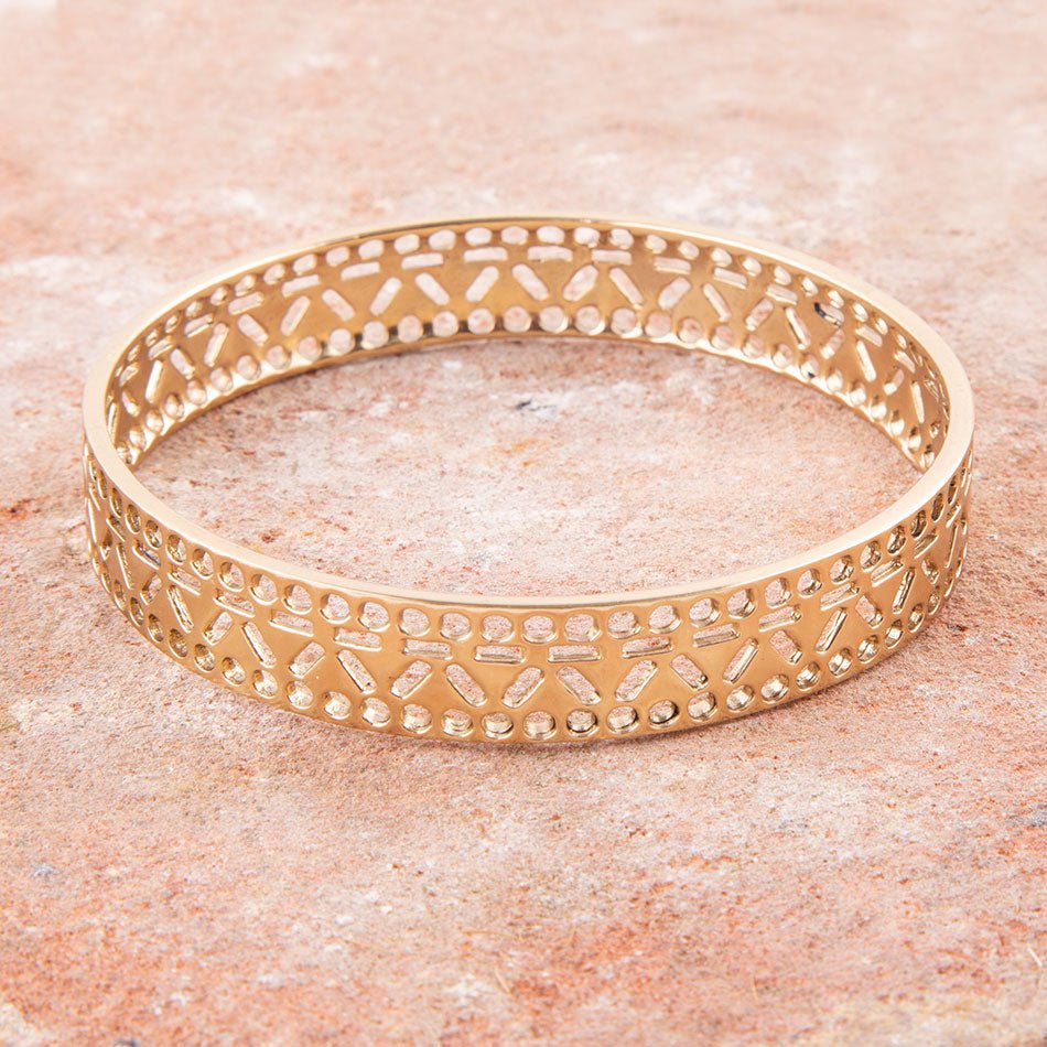 Bracelet jonc Cut it Out doré