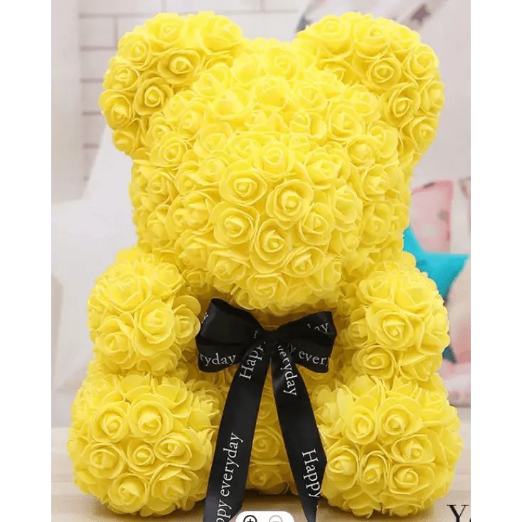 Cute artificial rose flower teddy bears gift box for home decor - Christmas Valentine's Day wedding day presents