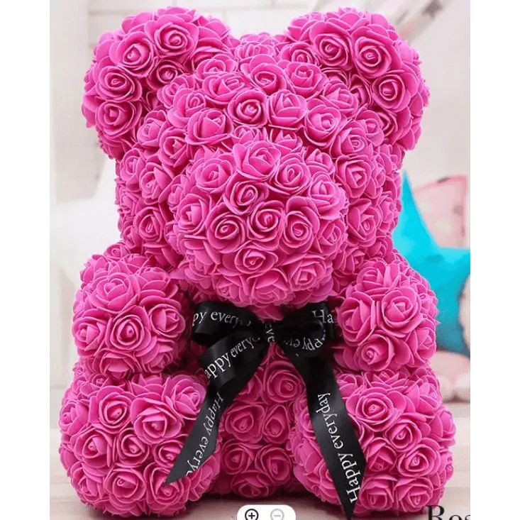 Cute artificial rose flower teddy bears gift box for home decor - Christmas Valentine's Day wedding day presents