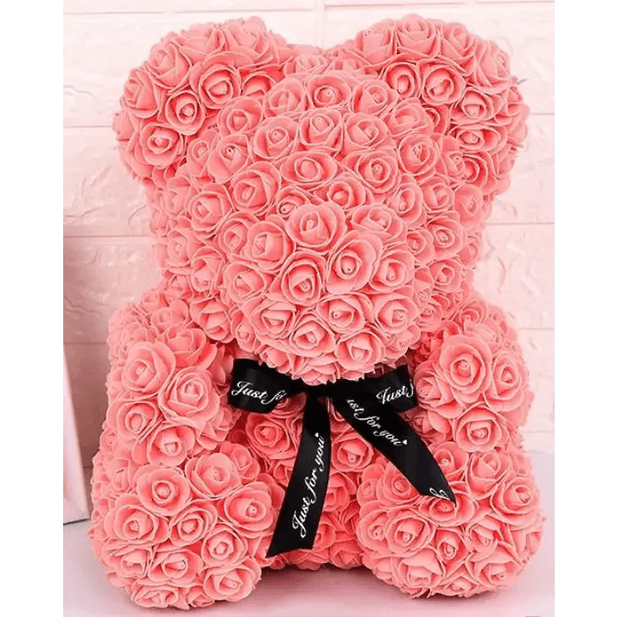 Cute artificial rose flower teddy bears gift box for home decor - Christmas Valentine's Day wedding day presents