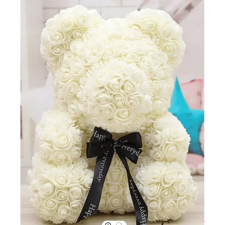 Cute artificial rose flower teddy bears gift box for home decor - Christmas Valentine's Day wedding day presents