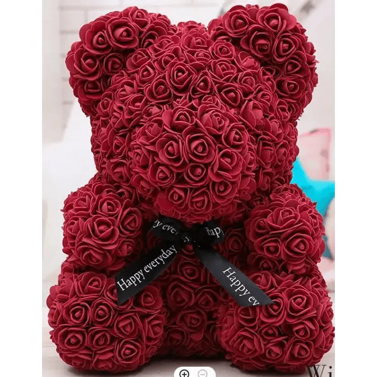 Cute artificial rose flower teddy bears gift box for home decor - Christmas Valentine's Day wedding day presents