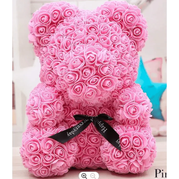 Cute artificial rose flower teddy bears gift box for home decor - Christmas Valentine's Day wedding day presents
