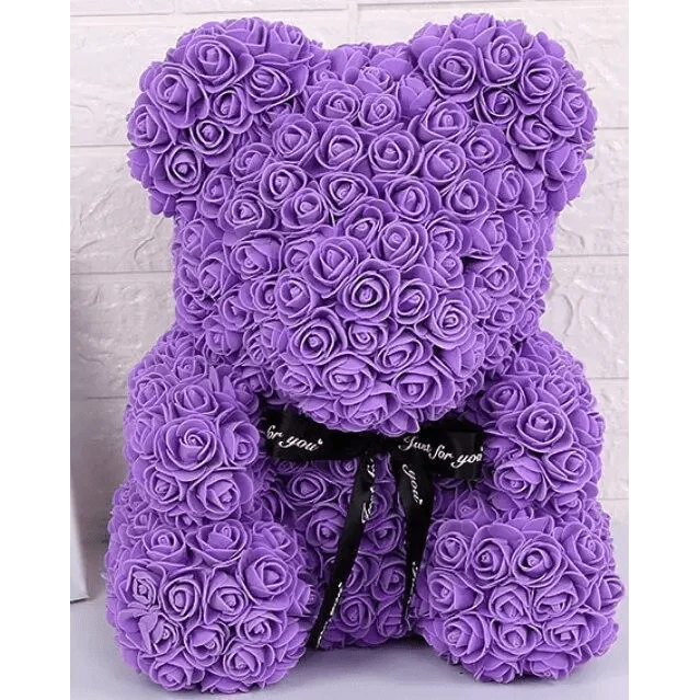 Cute artificial rose flower teddy bears gift box for home decor - Christmas Valentine's Day wedding day presents