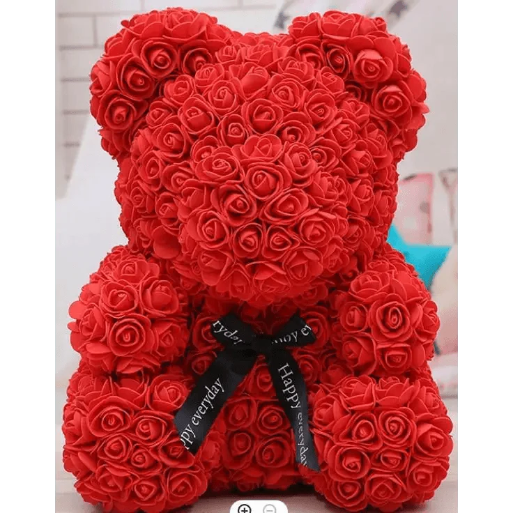 Cute artificial rose flower teddy bears gift box for home decor - Christmas Valentine's Day wedding day presents