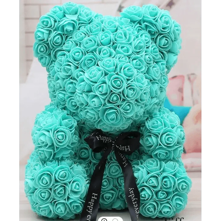 Cute artificial rose flower teddy bears gift box for home decor - Christmas Valentine's Day wedding day presents