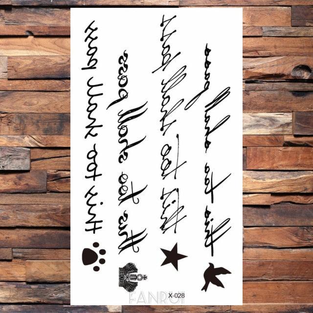 Cute Black Birds Temporary Waterproof Stickers Tattoo Flower Body Elegant Bird Butterfly Style For Womens