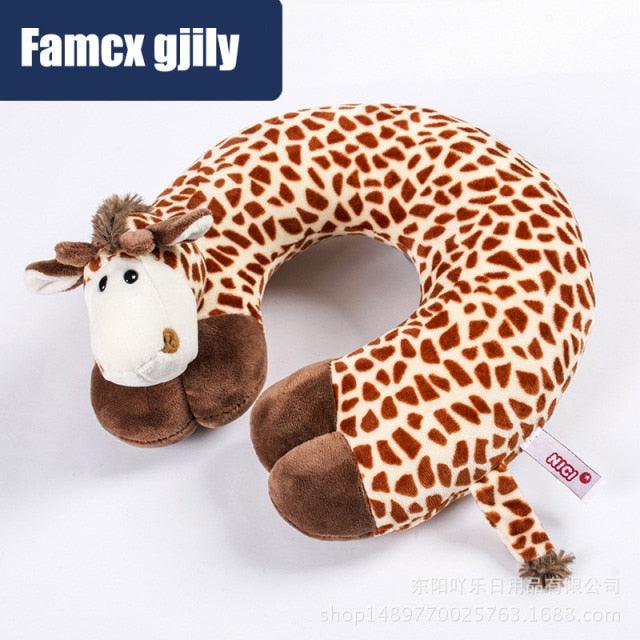 Cute Cartoon Animal U-shaped Memory Travel Pillow Neck Support Headrest Office Car Airplane Sleep  Soft Travel Neck Pillow Animal for Neck & Head Support Cute Wild Life Stuffed Pillow Accessory for Naps Novelty Stuffed Animal For Adults And Children