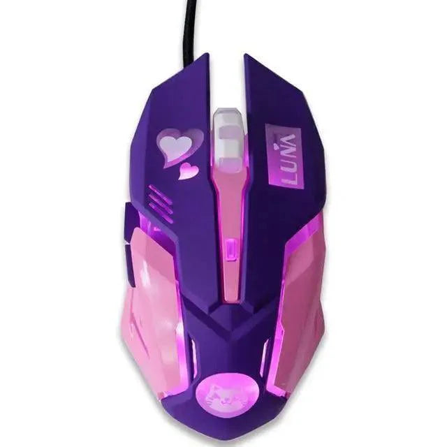 Cute Gaming USB Wired Mouse Girls Pink Computer Professional 2400 DPI Mouse Colorful Silent Mouse For PC