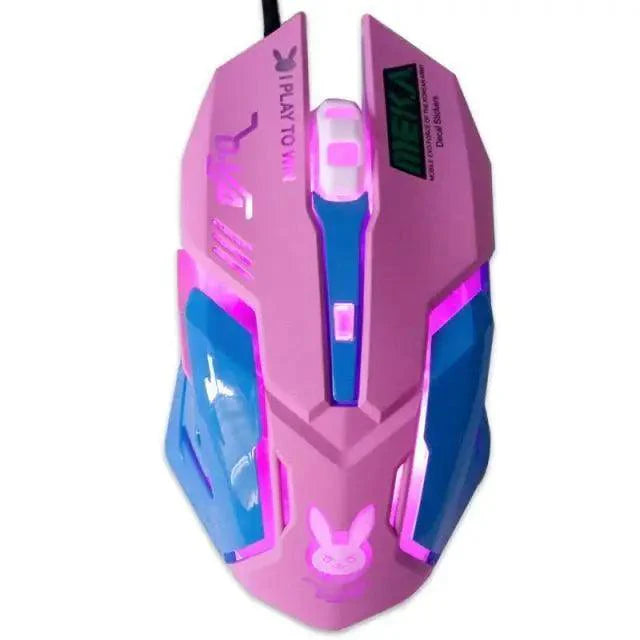 Cute Gaming USB Wired Mouse Girls Pink Computer Professional 2400 DPI Mouse Colorful Silent Mouse For PC