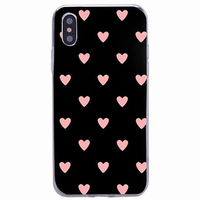 Cute Hearts Pattern Slim Thin Soft Shockproof Silicone Protective Case Case For Iphone 11 Case Cover Silicone Soft Cover For Iphone 5 5s Se 2020 6s 7 8 Plus Xs 11 Pro Max X Xr