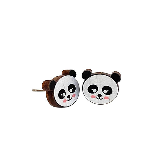 Boucles d'oreilles clous panda mignonnes pour filles femmes enfants, tiges en argent
