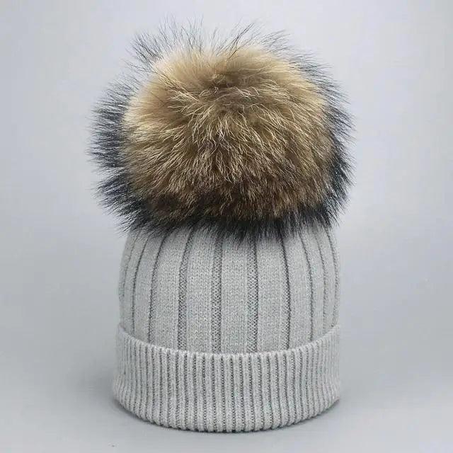 Cute Winter Warm Comfortable Cap Detachable Pom Pom Autumn Super Soft Fashionable Caps For Adults And Kids