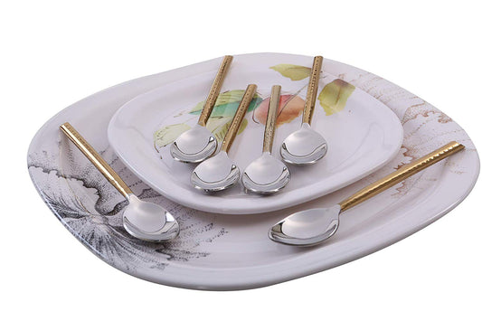 Vibhsa Gold Silverware Dessert Spoons Set of 6